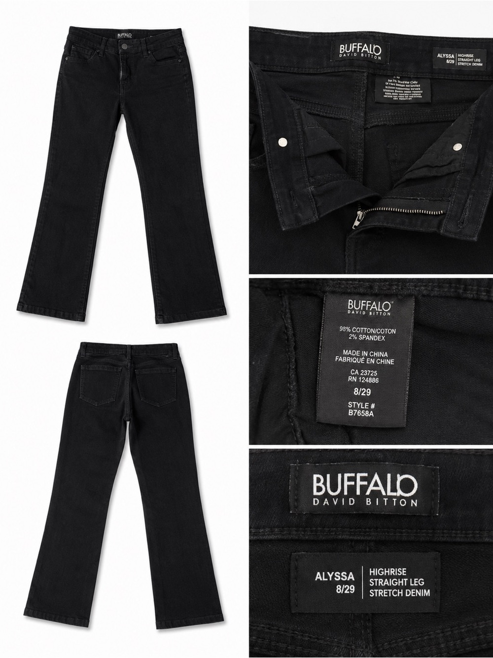 Buffalo David Bitton Men’s Slim Straight Jeans in Black